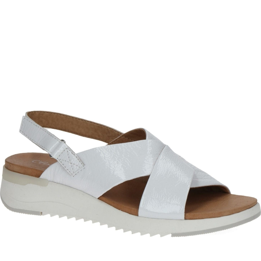 Caprice womens white naplak casual open sandals | Vilbury London