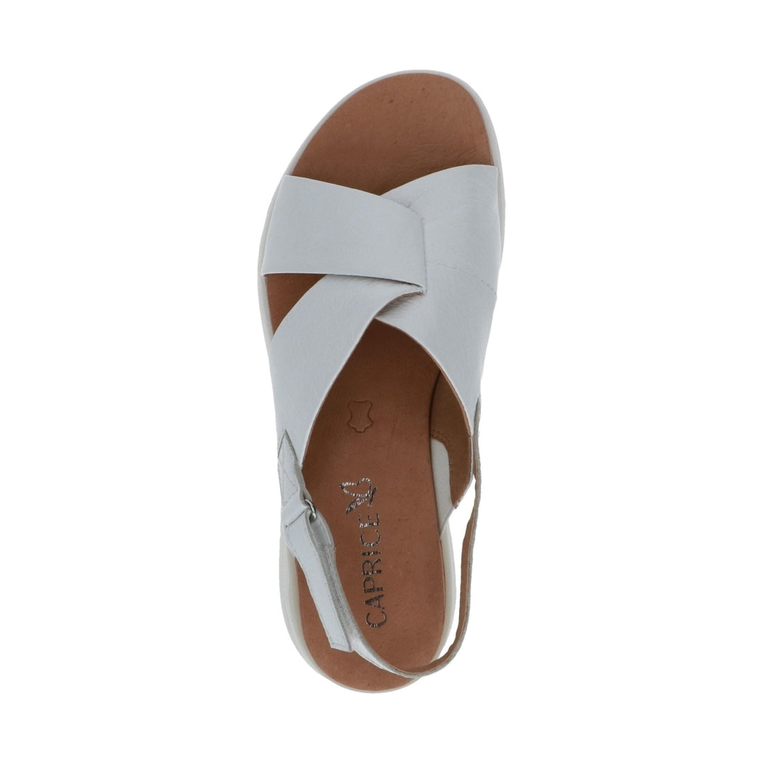 Caprice womens white naplak casual open sandals | Vilbury London