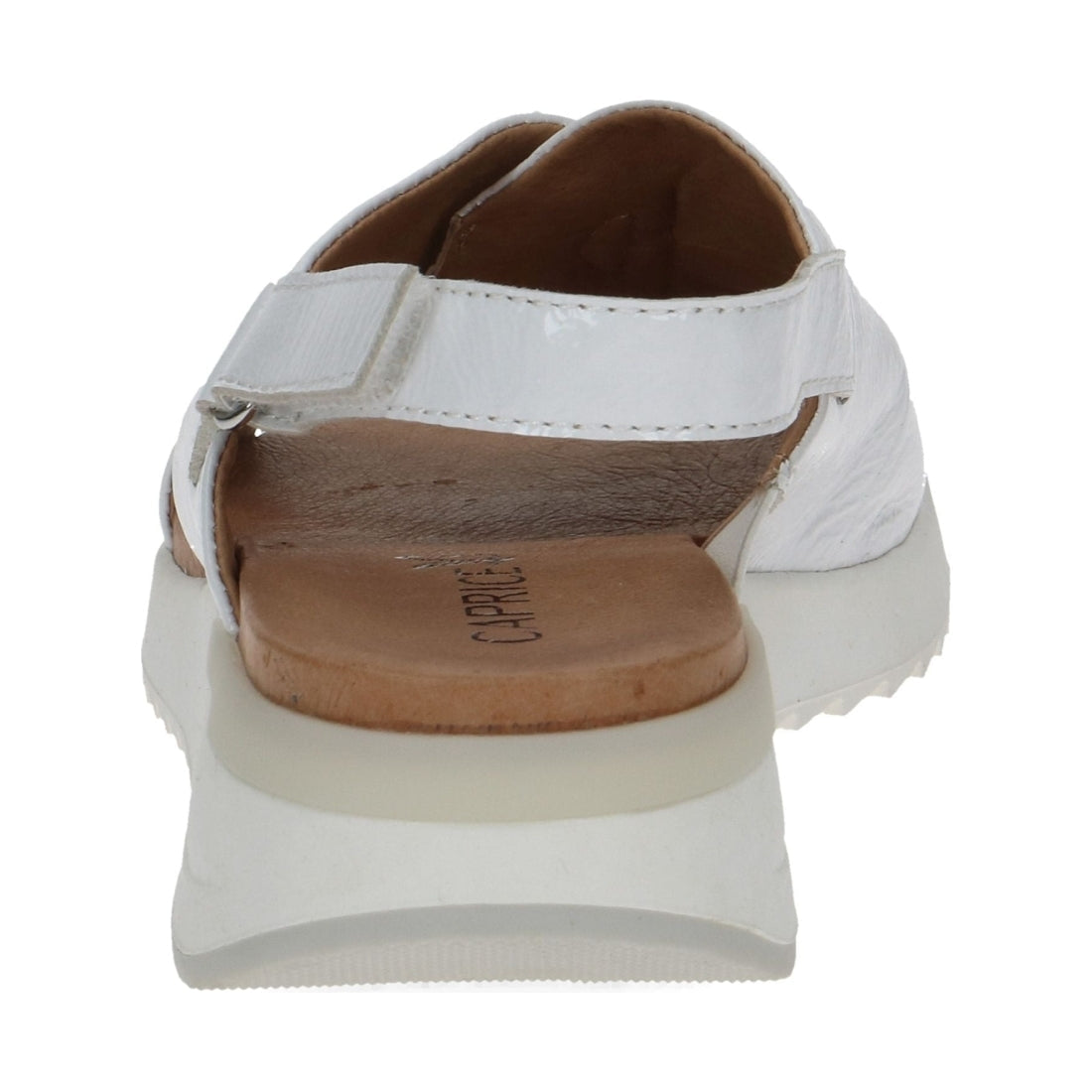 Caprice womens white naplak casual open sandals | Vilbury London