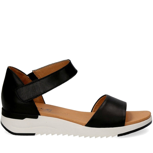 Caprice Womens black casual open sandals | Vilbury London