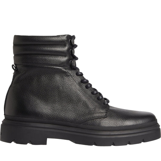 Calvin Klein mens Black combat boot pb lth | Vilbury London