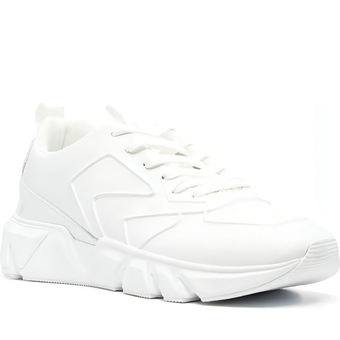 CALVIN KLEIN mens triple white low top lace up lth hf | Vilbury London