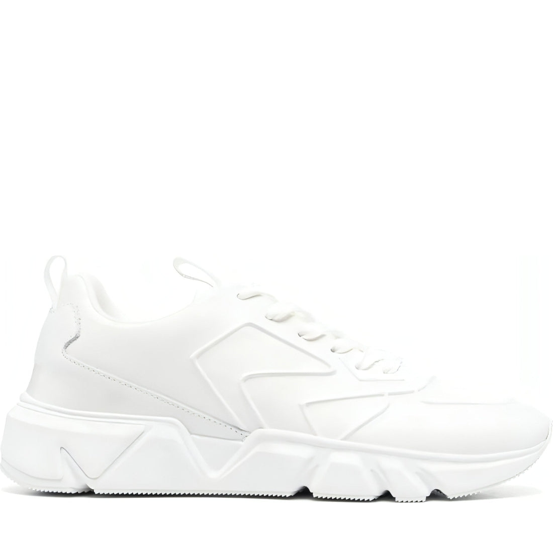 CALVIN KLEIN mens triple white low top lace up lth hf | Vilbury London