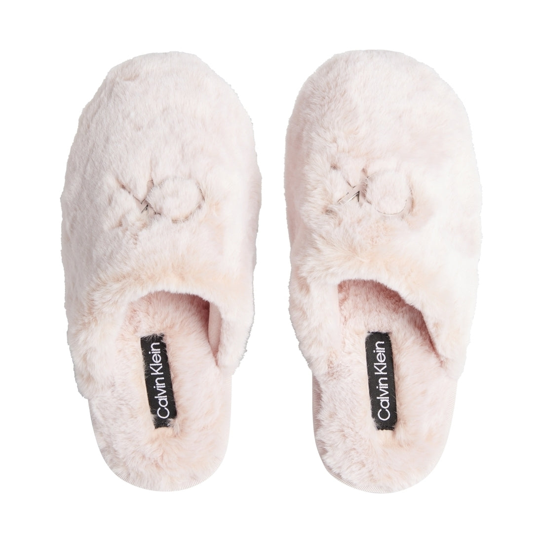 Calvin Klein womens Pink Bloom slipper mule fur | Vilbury London