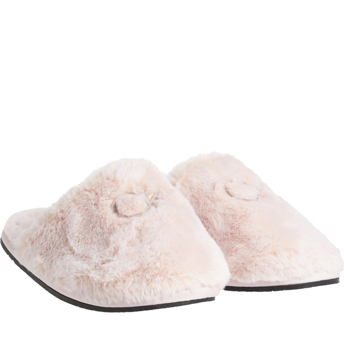 Calvin Klein womens Pink Bloom slipper mule fur | Vilbury London