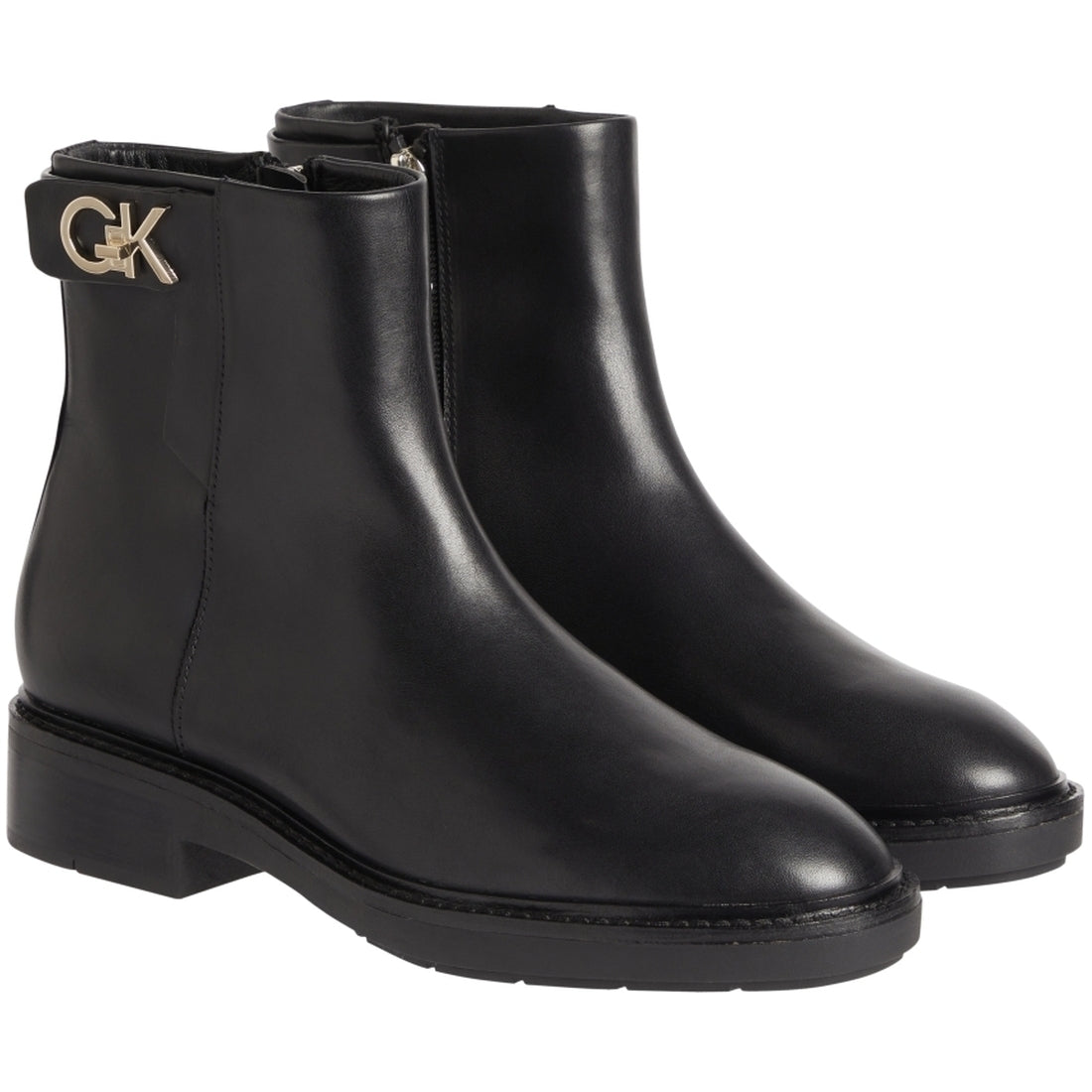 Calvin Klein womens Black rubber sole ankle boot whw-lth | Vilbury London