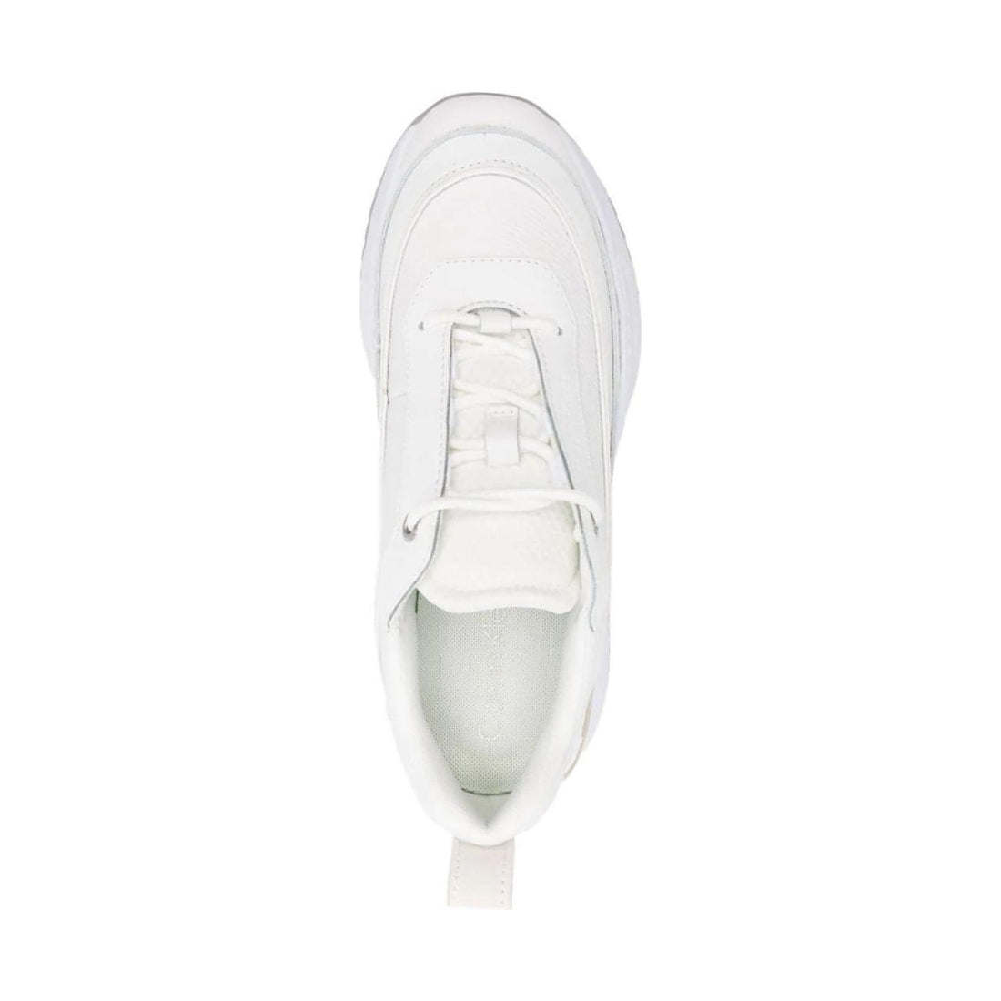 CALVIN KLEIN womens white, gray internal wedge lace up trainers | Vilbury London