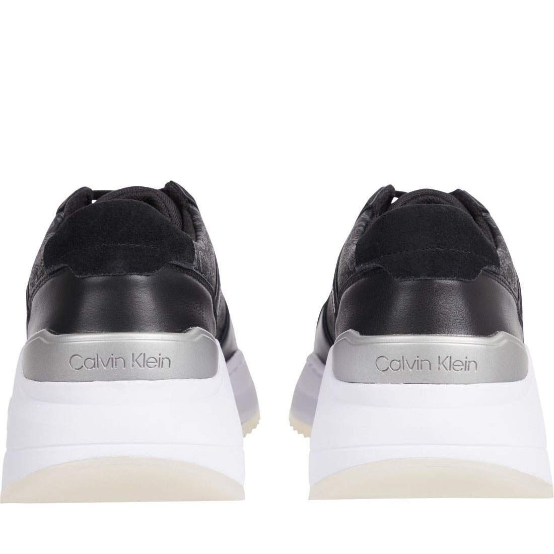 Calvin Klein womens black mono chunky intern wedge sport shoe | Vilbury London