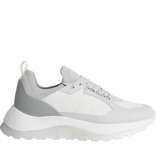 Calvin Klein womens grey, dk ecru knit runner dynamic shoe | Vilbury London