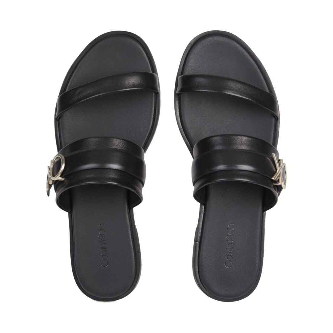 Calvin Klein womens ck black almond slide | Vilbury London