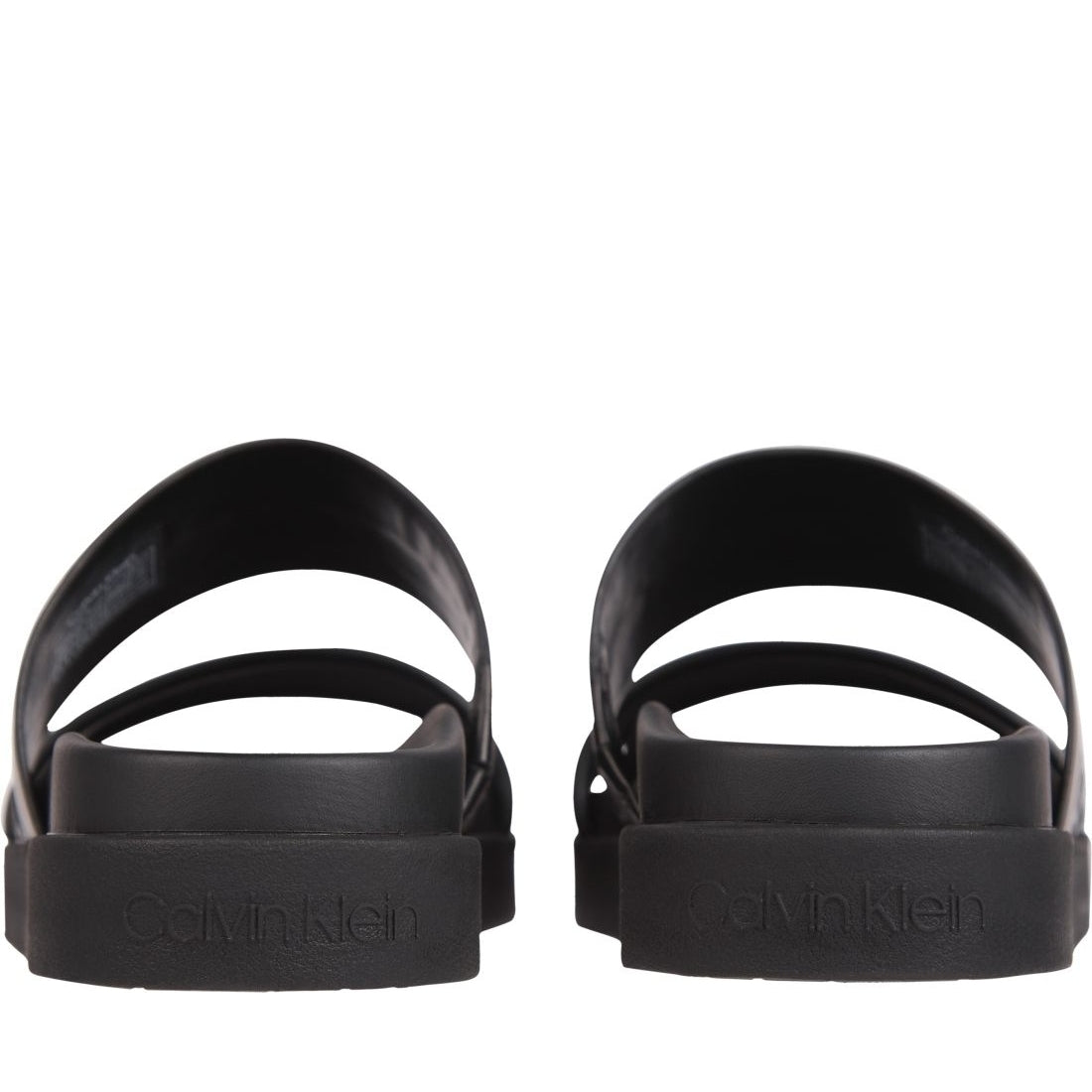 Calvin Klein womens black mono ergo slide mono | Vilbury London