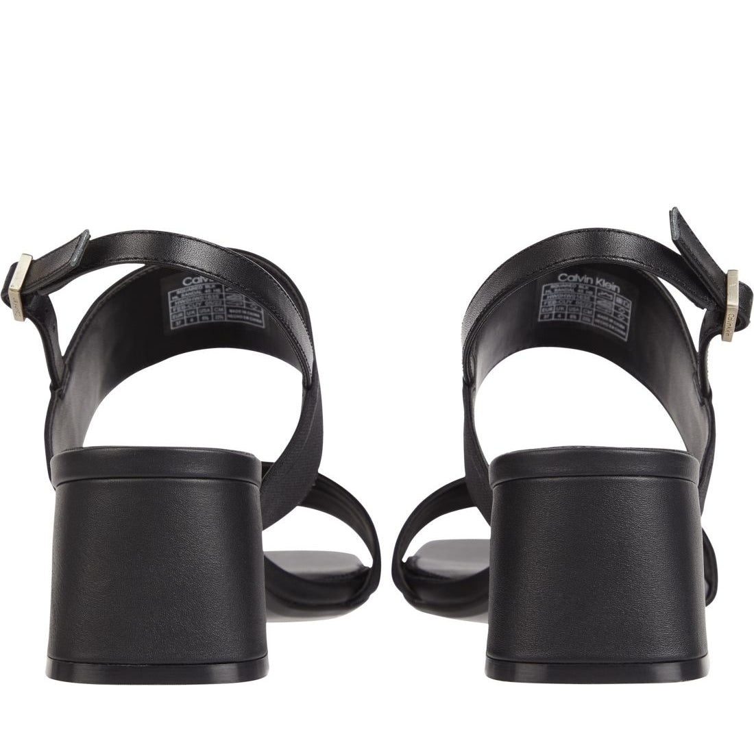 Calvin Klein womens ck black squared sandal | Vilbury London