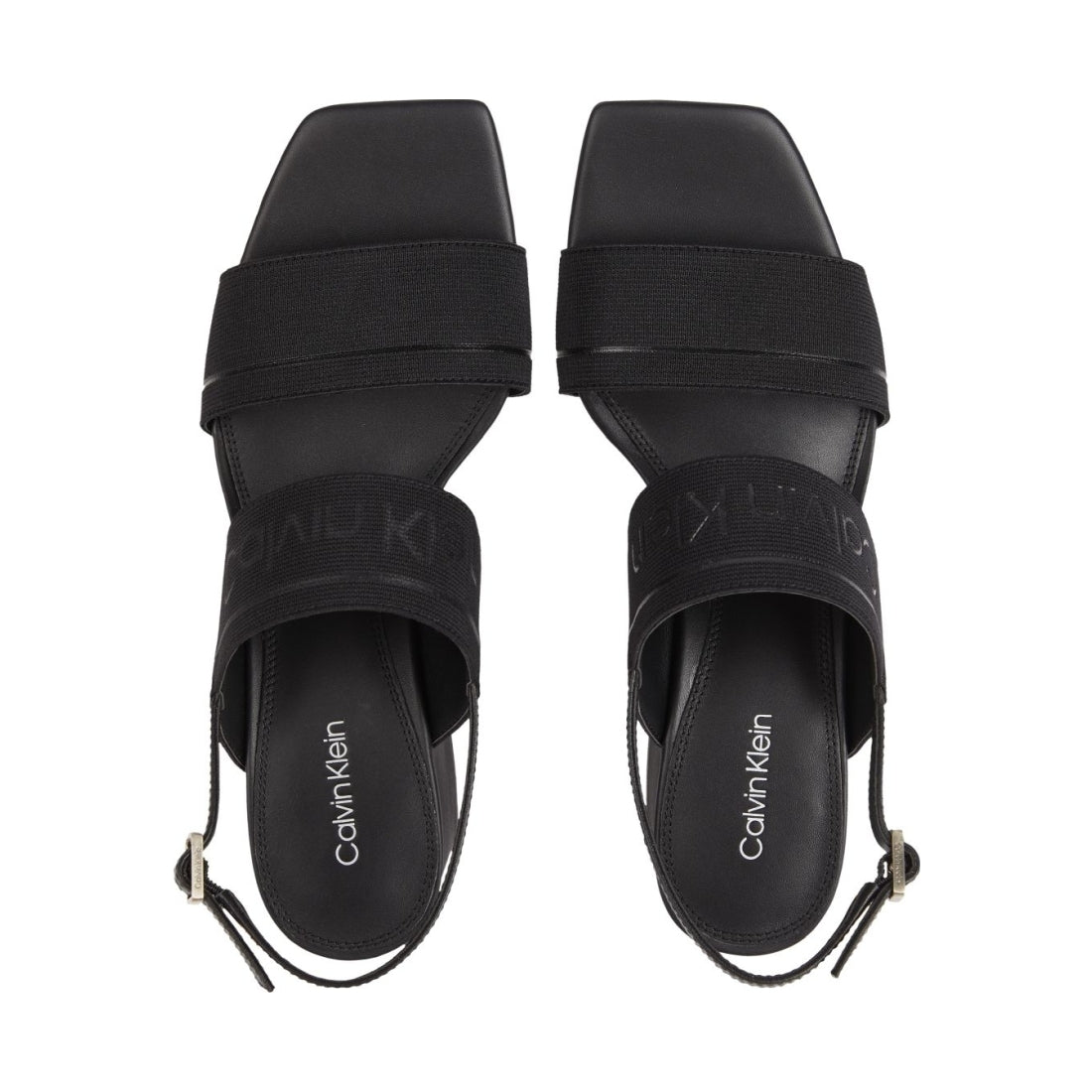 Calvin Klein womens ck black squared sandal | Vilbury London