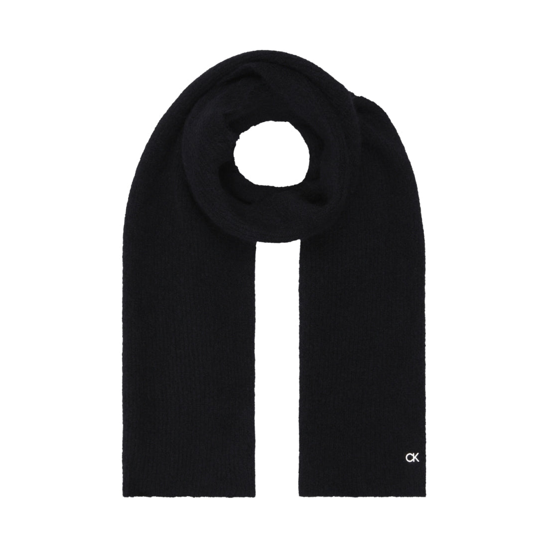 Calvin Klein mens Black lux wool scarf 30x180 | Vilbury London