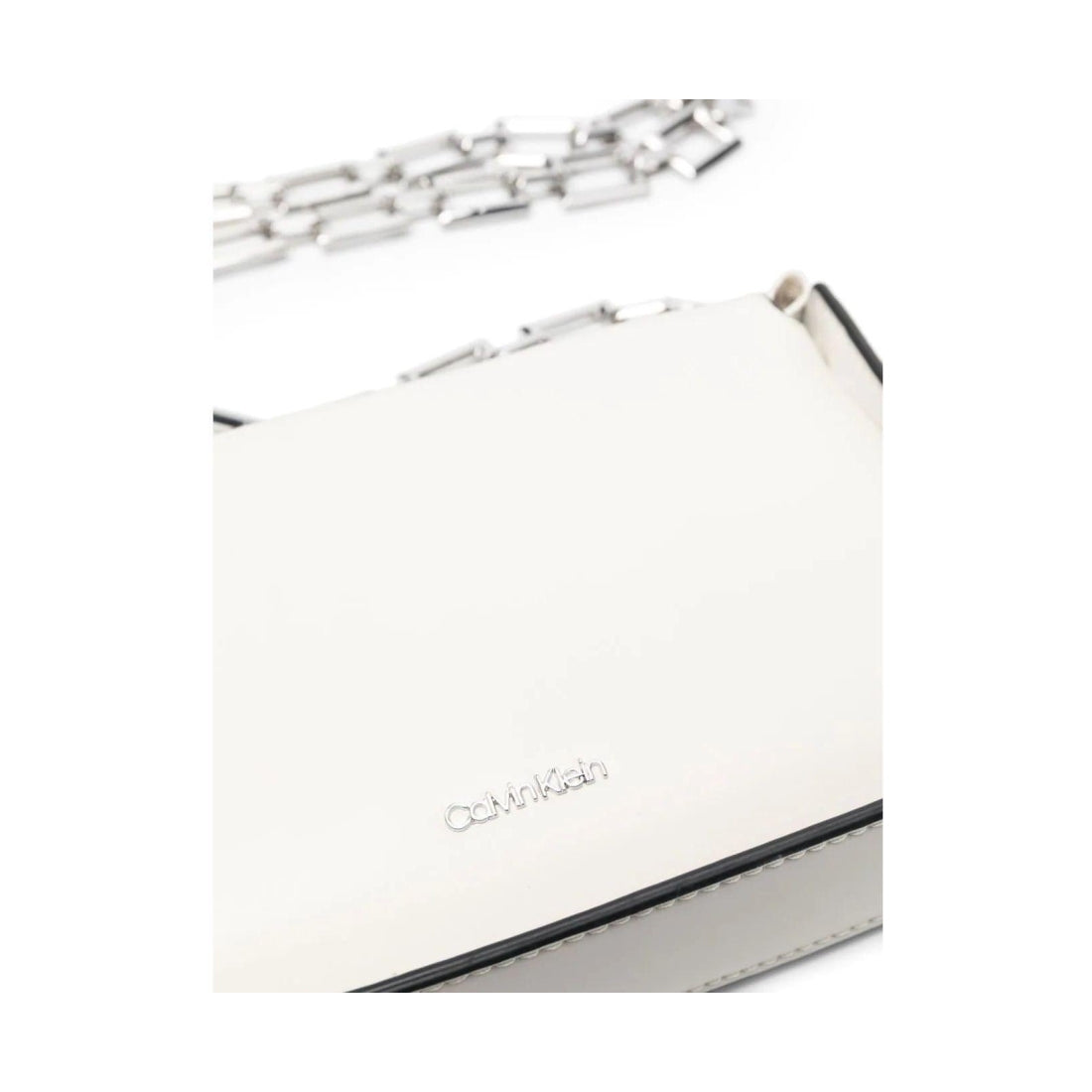 Calvin Klein womens dark ecru archival chain crossbody xs | Vilbury London