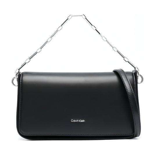Calvin Klein womens black archival chain shoulder bag | Vilbury London