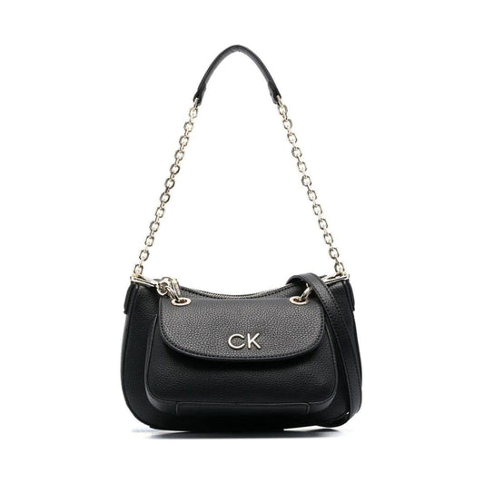 Calvin Klein womens black re-lodbl shoulder bag | Vilbury London
