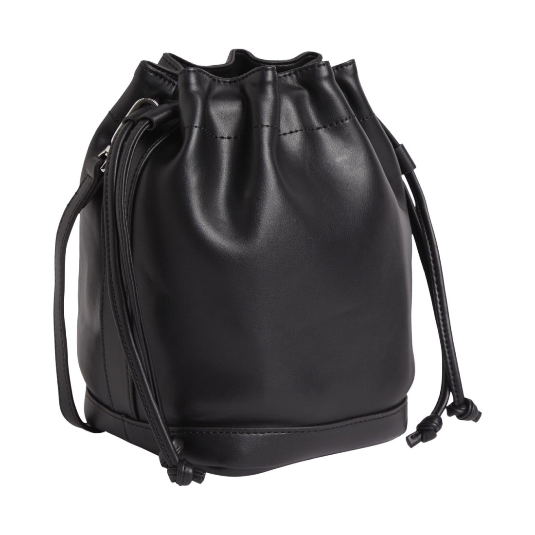 Calvin Klein womens ck black re-lock drawstring bag mini | Vilbury London