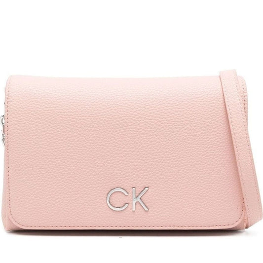 Calvin Klein womens cafe au lait re-lock shoulder bag flap | Vilbury London