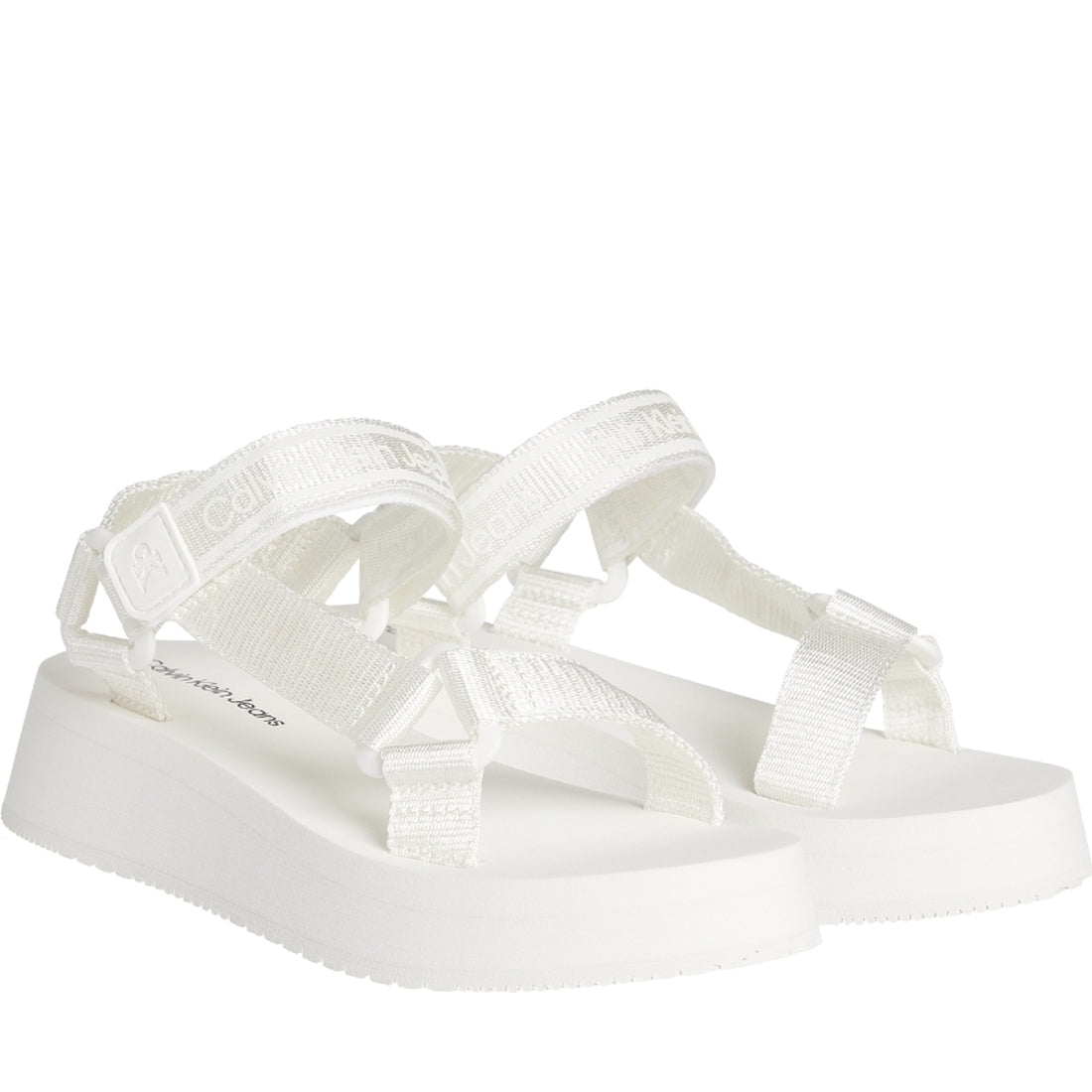 Calvin Klein Womens Bright White prefresato sandal 1 | Vilbury London