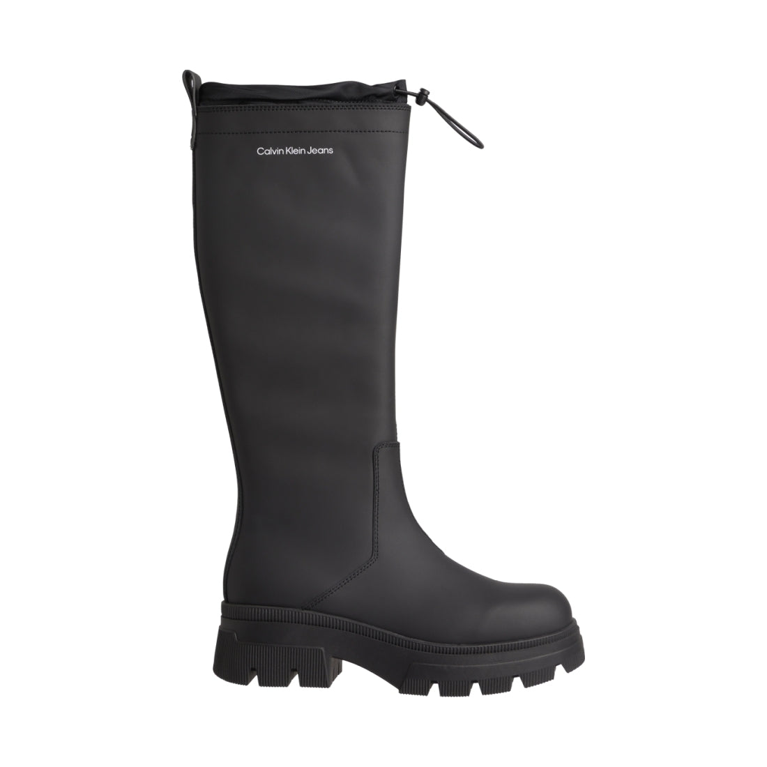 Calvin Klein womens Black chunky combat rainboot | Vilbury London