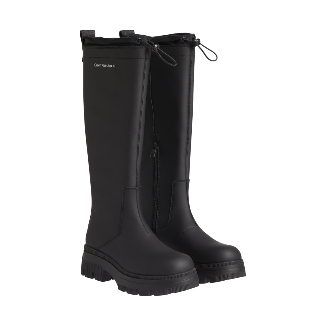 Calvin Klein womens Black chunky combat rainboot | Vilbury London