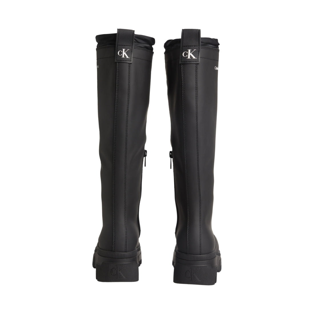 Calvin Klein womens Black chunky combat rainboot | Vilbury London