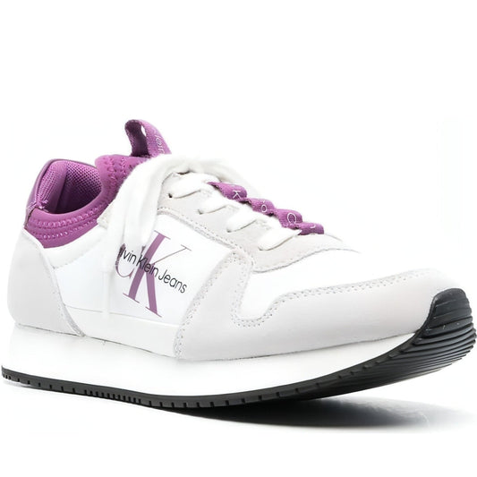 CALVIN KLEIN JEANS womens white, grey, amethyst solaceup ny-lth w trainers | Vilbury London