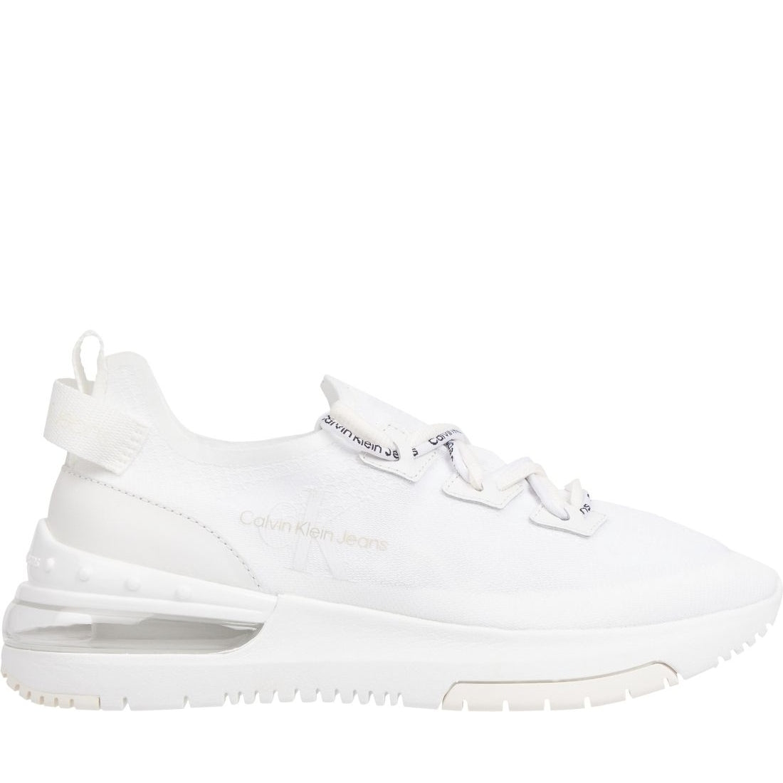 Calvin Klein Jeans womens triple white sporty run comfair sport shoe | Vilbury London