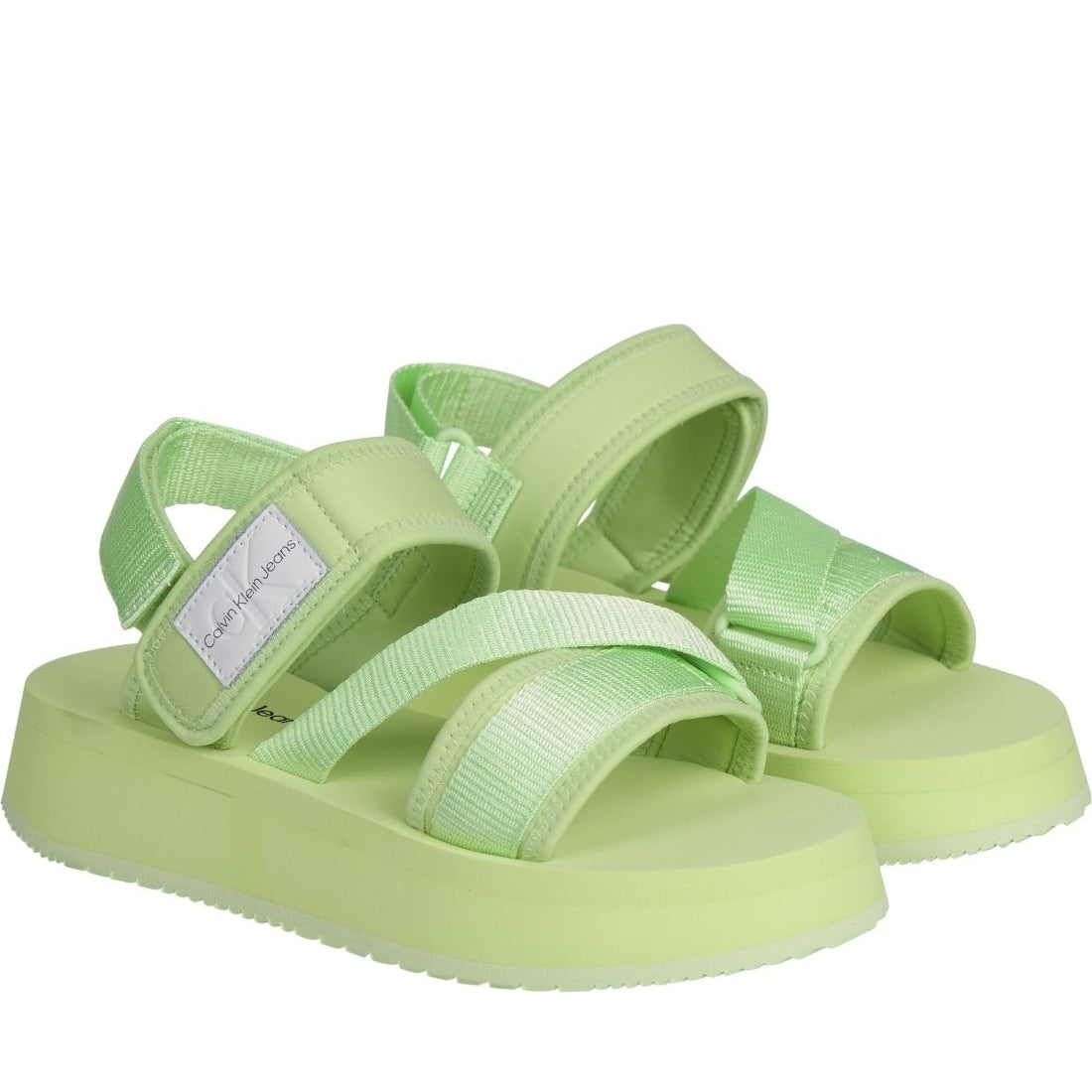 Calvin Klein Jeans womens live mist prefresato sandal badge | Vilbury London