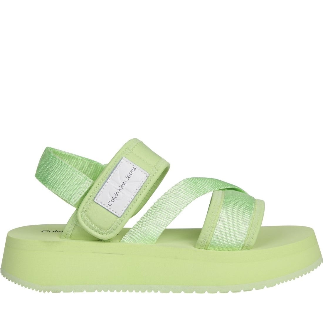 Calvin Klein Jeans womens live mist prefresato sandal badge | Vilbury London