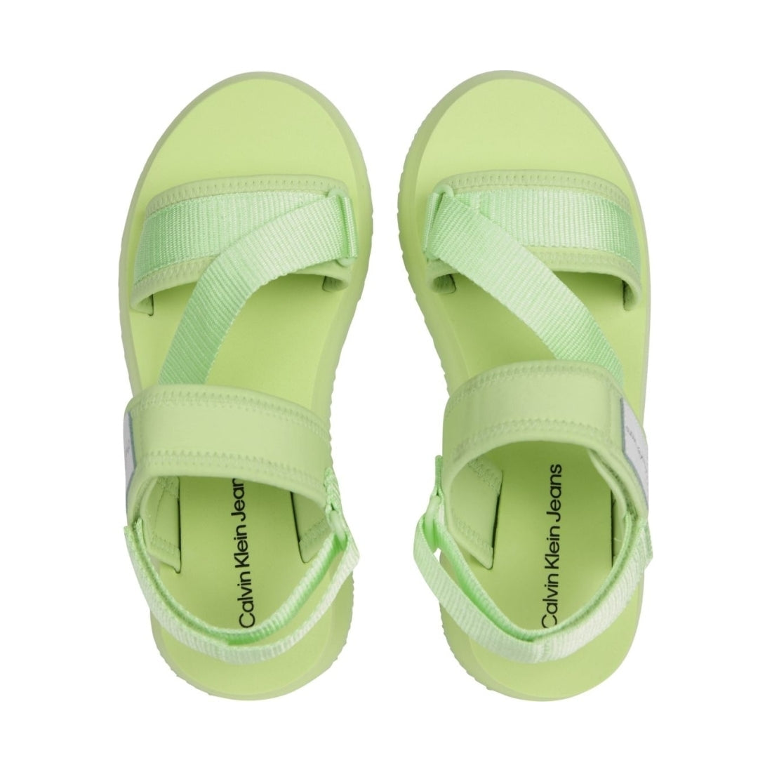 Calvin Klein Jeans womens live mist prefresato sandal badge | Vilbury London