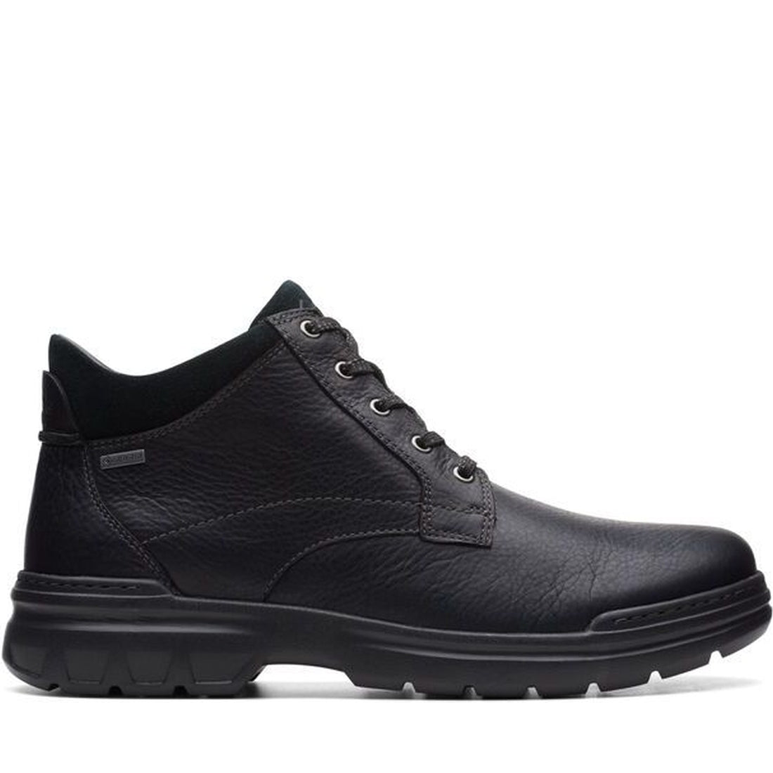 Clarks mens Black rockie2 upgtx booties | Vilbury London