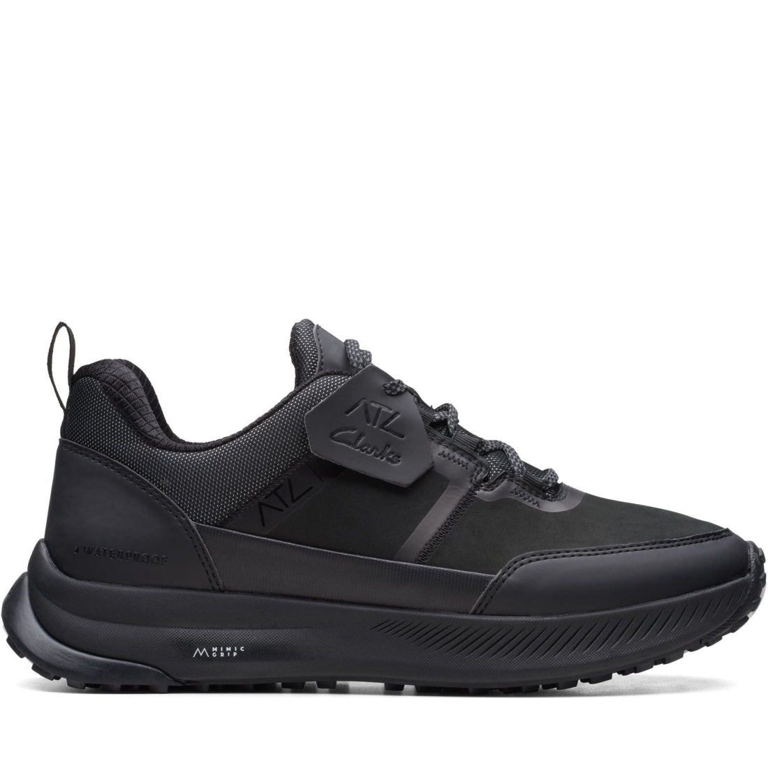 Clarks mens Black atltraillacewp sport shoe | Vilbury London