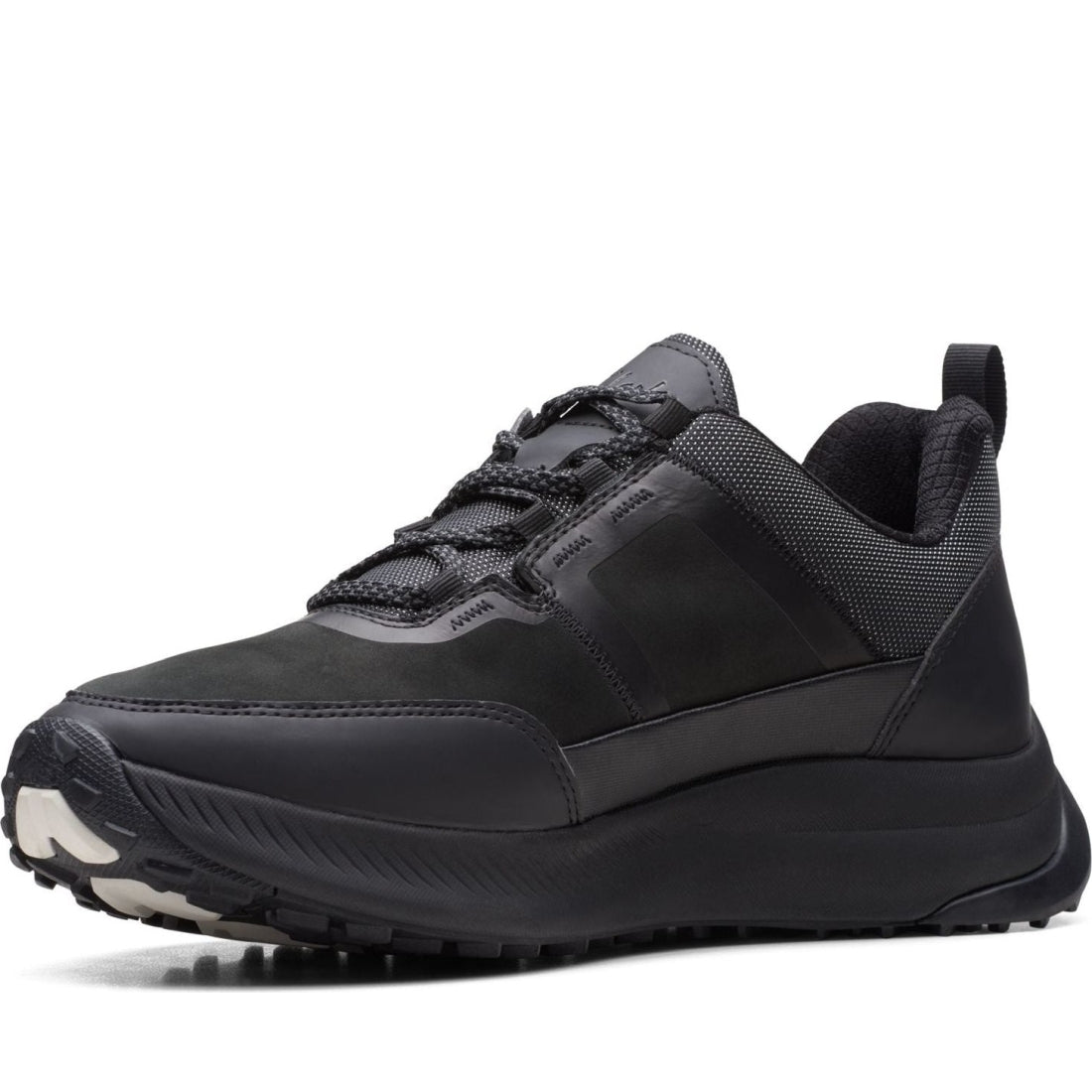 Clarks mens Black atltraillacewp sport shoe | Vilbury London