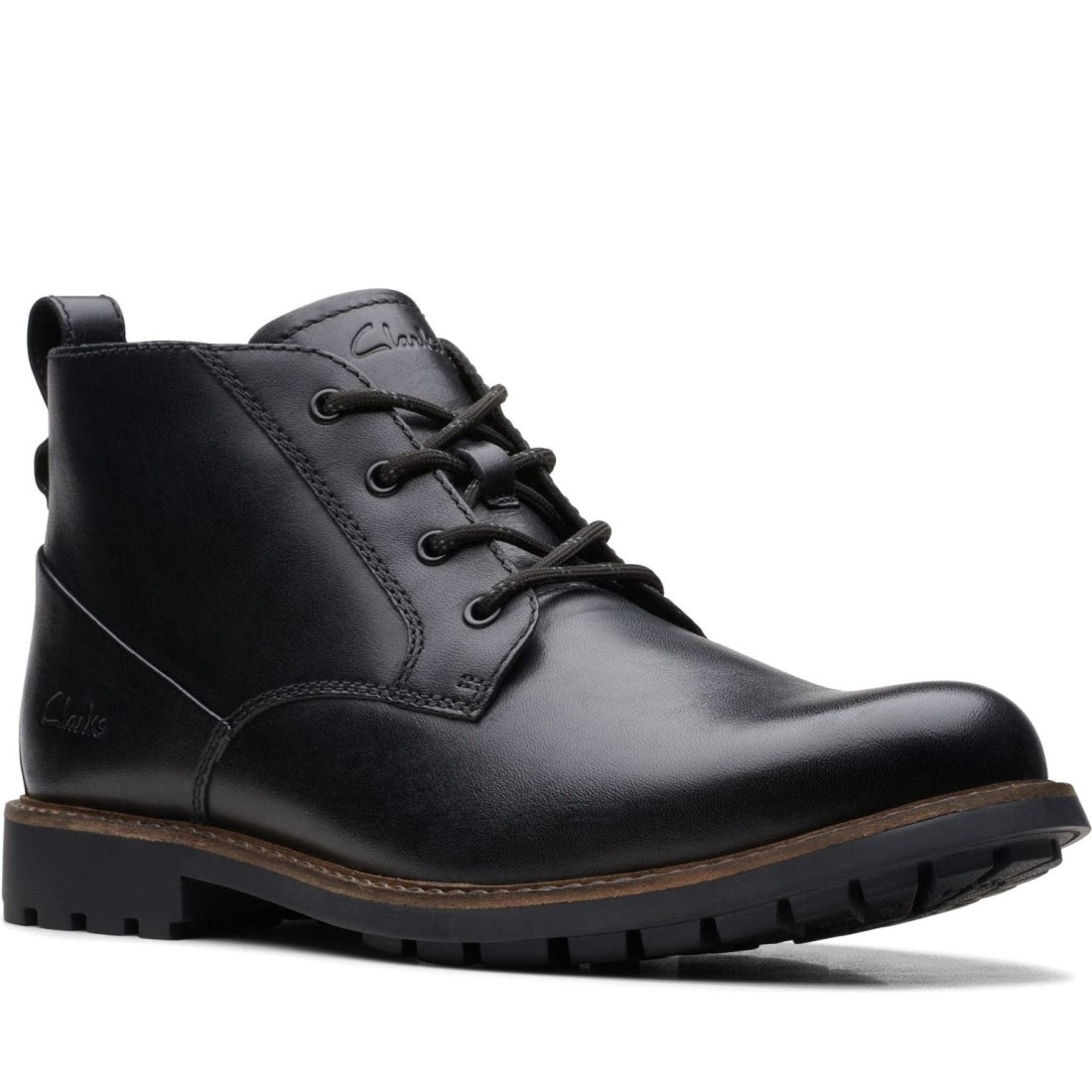 Clarks mens Black westcombe mid booties | Vilbury London