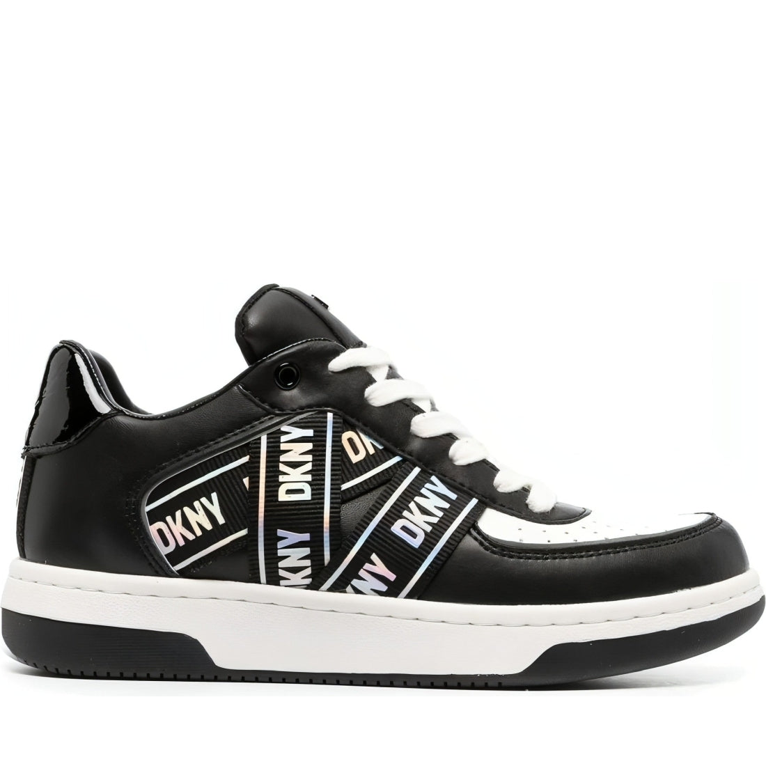 DKNY womens white, black olicia shoes | Vilbury London