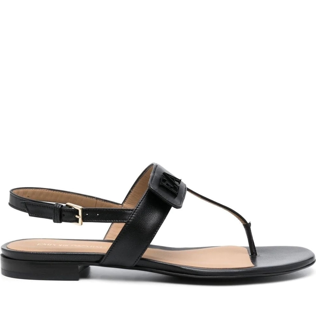 Emporio Armani womens nero casual sandal | Vilbury London