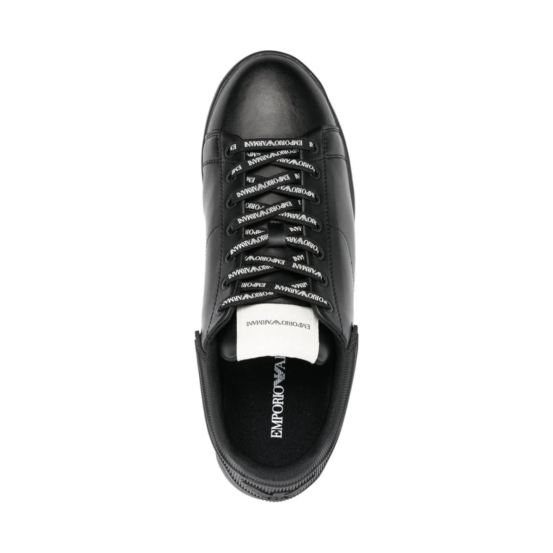 Emporio Armani mens black, black casual sneaker | Vilbury London