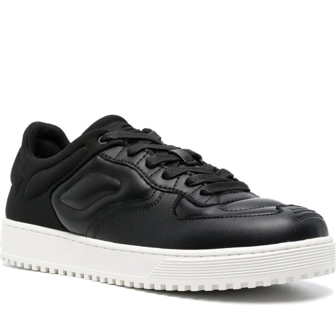 Emporio Armani mens black, black, black casual sneaker | Vilbury London