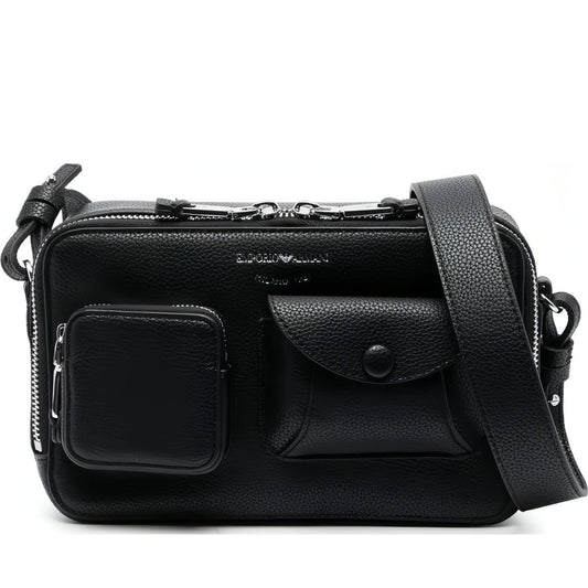 Emporio Armani womens nero, cipria casual shoulder bag | Vilbury London