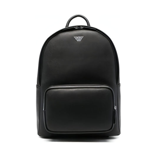 Emporio Armani mens black casual backpack | Vilbury London