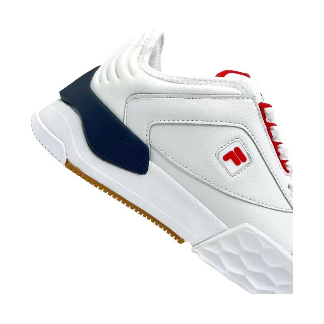 FILA mens white red modern trainers | Vilbury London