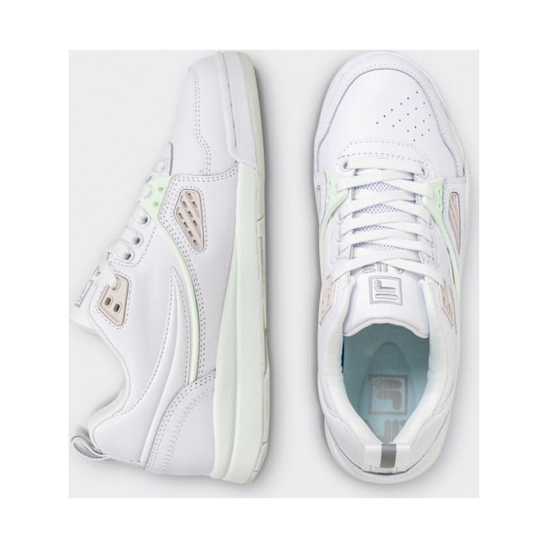 FILA womens white mint casim trainers | Vilbury London