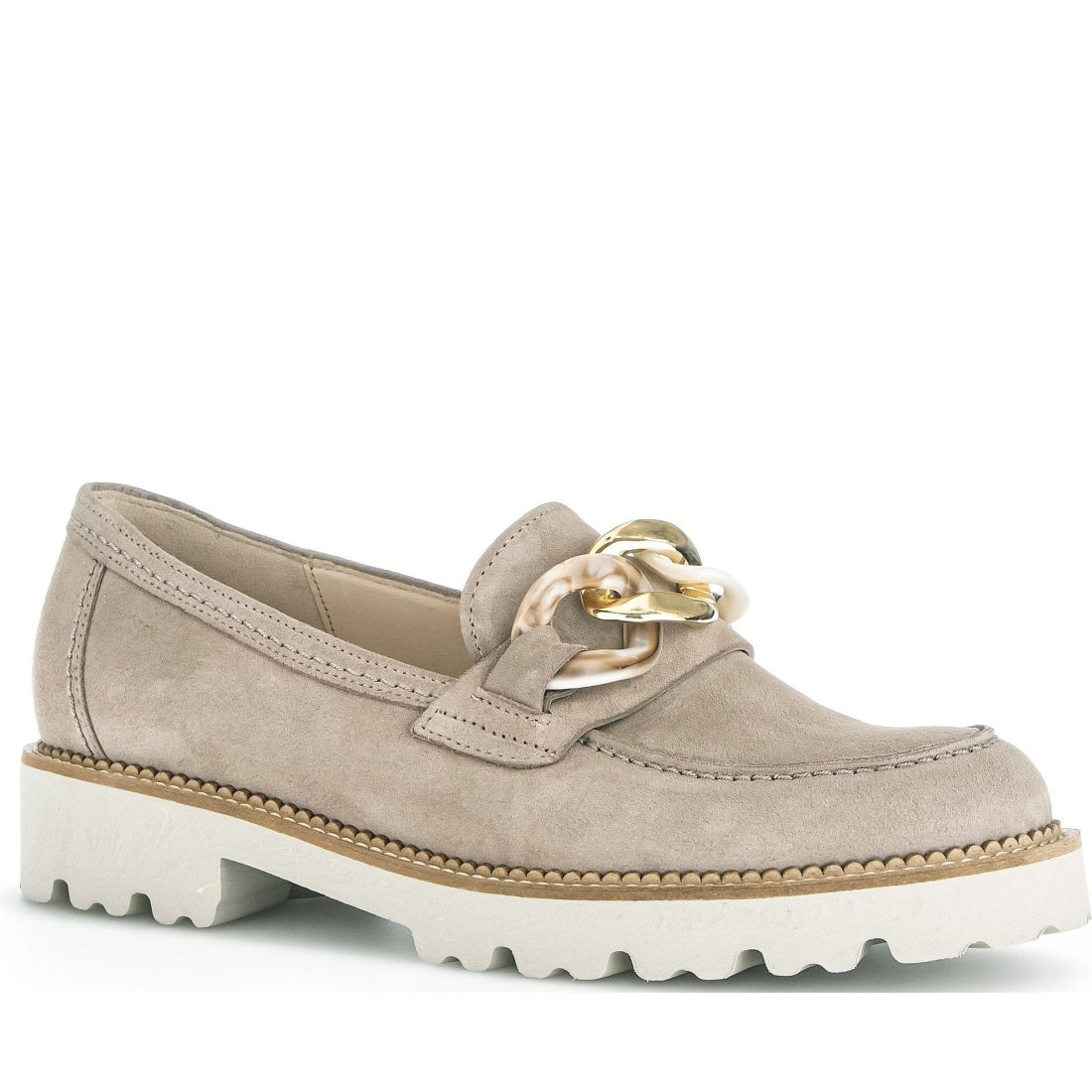 Gabor womens silk (beige kombi) casual closed loafers | Vilbury London