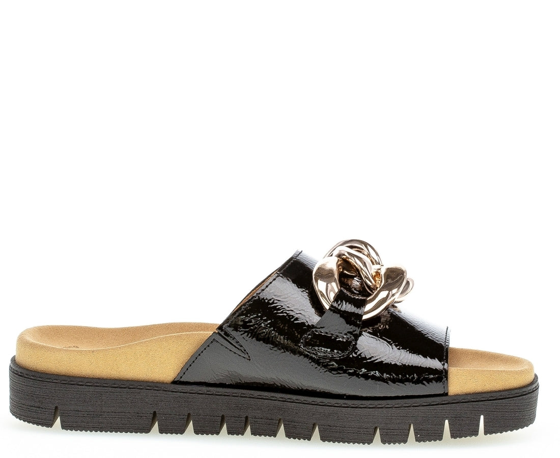 Gabor Womens black casual open slippers | Vilbury London