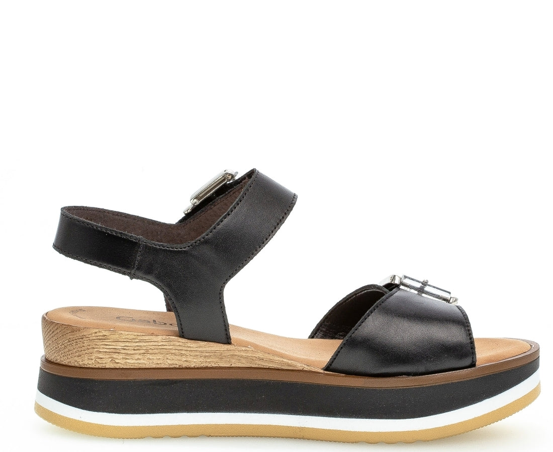 Gabor Womens schwarz casual open sandals | Vilbury London