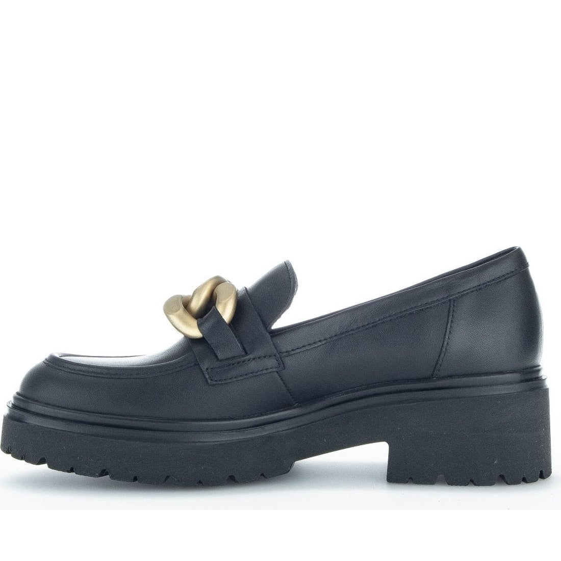 Gabor womens schwarz gold matt casual closed loafers | Vilbury London