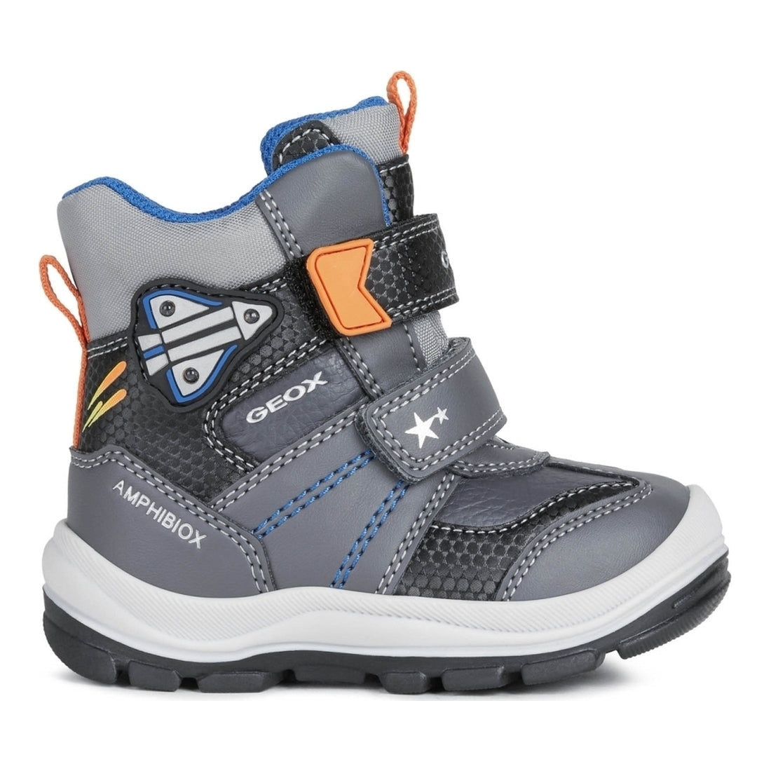 Geox boys Dk Grey Black flanfil abx booties | Vilbury London