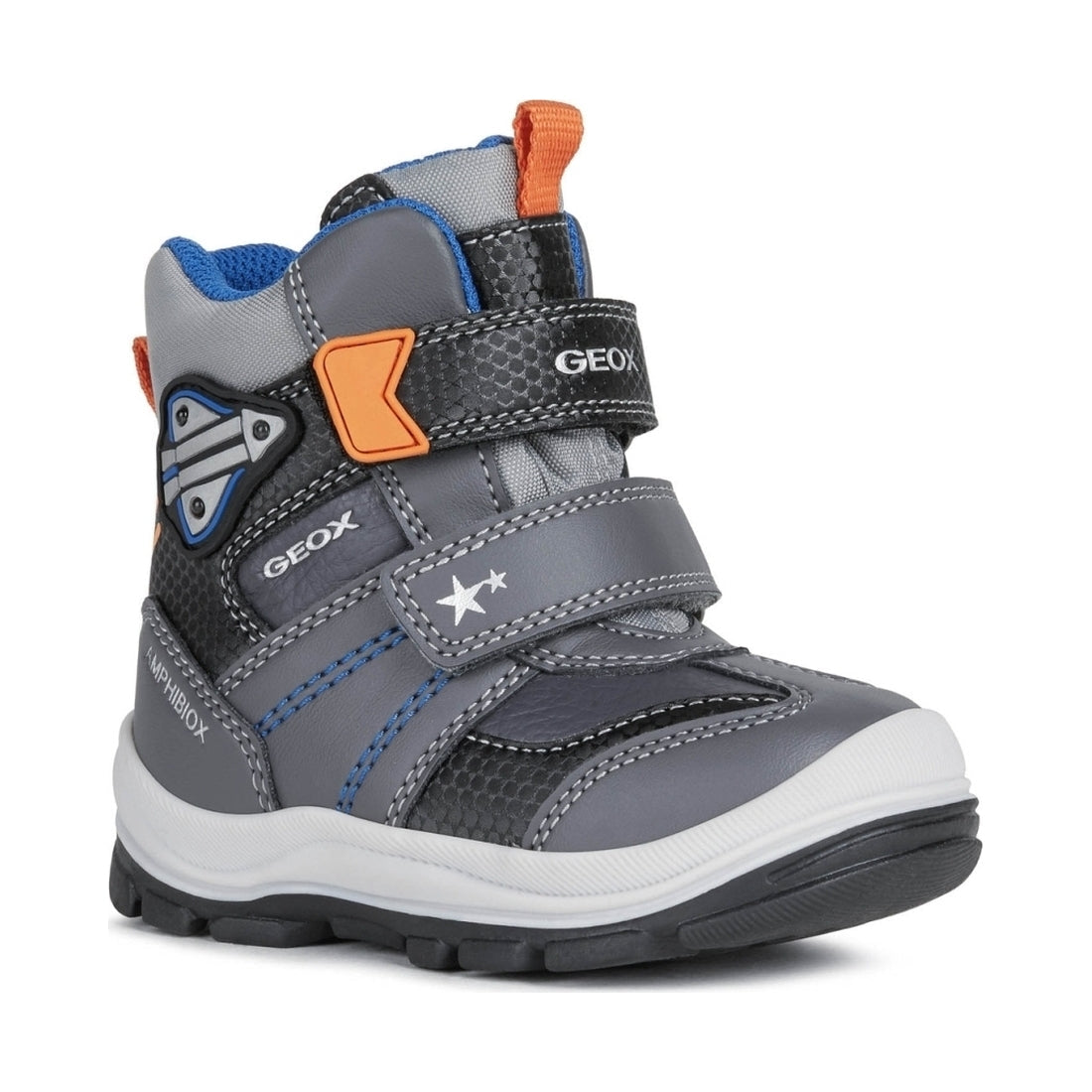 Geox boys Dk Grey Black flanfil abx booties | Vilbury London